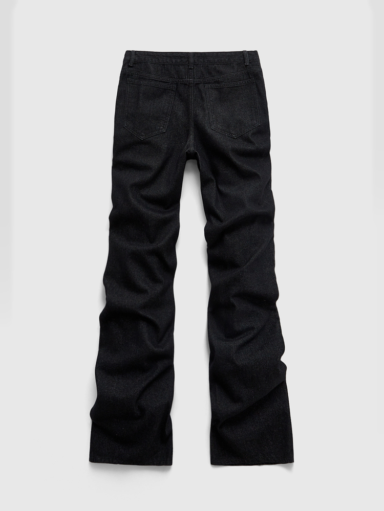 ROMWE MEN Men's Button Design Pocket Casual Denim Jeans - Black - View 3