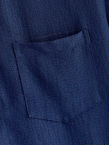 EASEVO Men's Plus Size Solid Color Single-Breasted Casual Versatile Daily Wear Shirt - Navy Blue - View 4