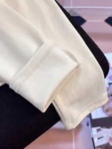 Resyla 時尚休閒基礎款圓領門襟鈕扣杏色修身女款打底T恤 - 杏色 - 查看 4