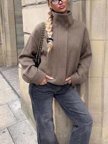 Aloruh Mantel Wanita. Musim Gugur dan Musim Dingin - Coffee Brown - View 1