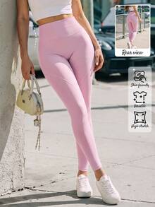 Pariaura Women Sports Pants Gym Running Baby Pink Athletic - Pink - View 1