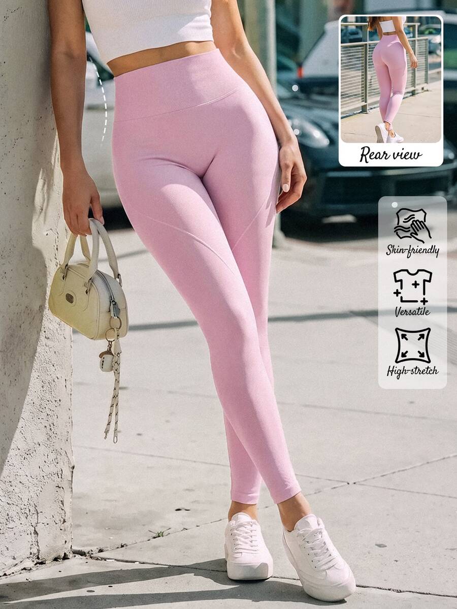 Pariaura Women Sports Pants Gym Running Baby Pink Athletic - Pink - View 1
