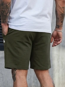 Manfinity CasualCool Men's Summer Casual Versatile Shorts - Olive Green - View 2