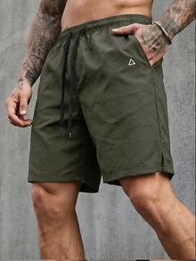 Manfinity CasualCool Men's Summer Casual Versatile Shorts - Olive Green - View 4