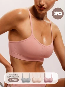 Barelissa 3pcs Comfortable Seamless Back Bra Lingerie Set - Multicolor - View 1