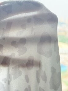 SHEIN 青少年女孩船領條紋T恤，休閒淺色豹紋修身長袖T恤，豹紋，夏季風格，適合日常街頭穿著、通勤、聚會、度假、休閒、Y2K風格、外出、畢業典禮等場合。青少年女孩 - 杏色 - 查看 4