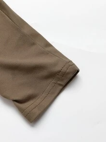 GlowEve Setelan 2 Potong Elegan untuk Wanita: Kaos Lengan Panjang dengan Simpul Depan dan Rok Ekor Ikan - Khaki - View 8