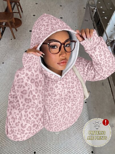 Muchica Günlük Minimalist Kolej Tarzı Vintage Pembe Leopar Desenli Sweatshirt, Yaz İçin Uygun, Günlük İşe Gidiş Geliş, Randevu, Toplantı, Yaz, Noel, Yeni Yıl, Şükran Günü, Parti, Düğün, Plaj, Mezuniyet, Moda, Zarif, Günlük, Dışarı Çıkma, Randevu, Rezervasyon, İşe Gidiş Geliş, Parlak, Sevgililer Günü, Zarif, Tatil, Günlük, Y2K, Dışarı Çıkma, Mezuniyet ve Daha Fazlası İçin Günlük Üst Giyim