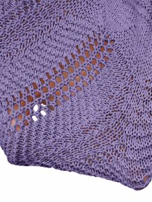 Hotletica New European And American Fashion Vacation Casual Mixed Color Versatile Knit Top Sweater Dress - Purple - View 5