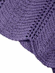 Hotletica New European And American Fashion Vacation Casual Mixed Color Versatile Knit Top Sweater Dress - Purple - View 7