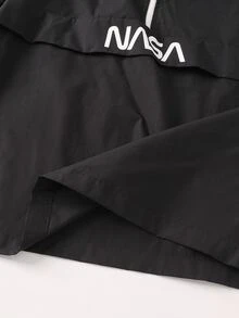SHEIN 2件組青少年男孩休閒運動圖案拼接連帽外套與長褲套裝，適合通勤、上學、日常穿著、度假、旅行、運動，秋冬返校季適用 - 黑色 - 查看 8