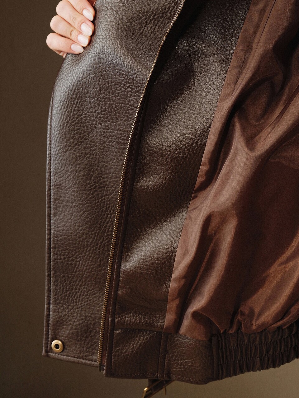Women's Retro Oversized Lychee Grain PU Leather Jacket