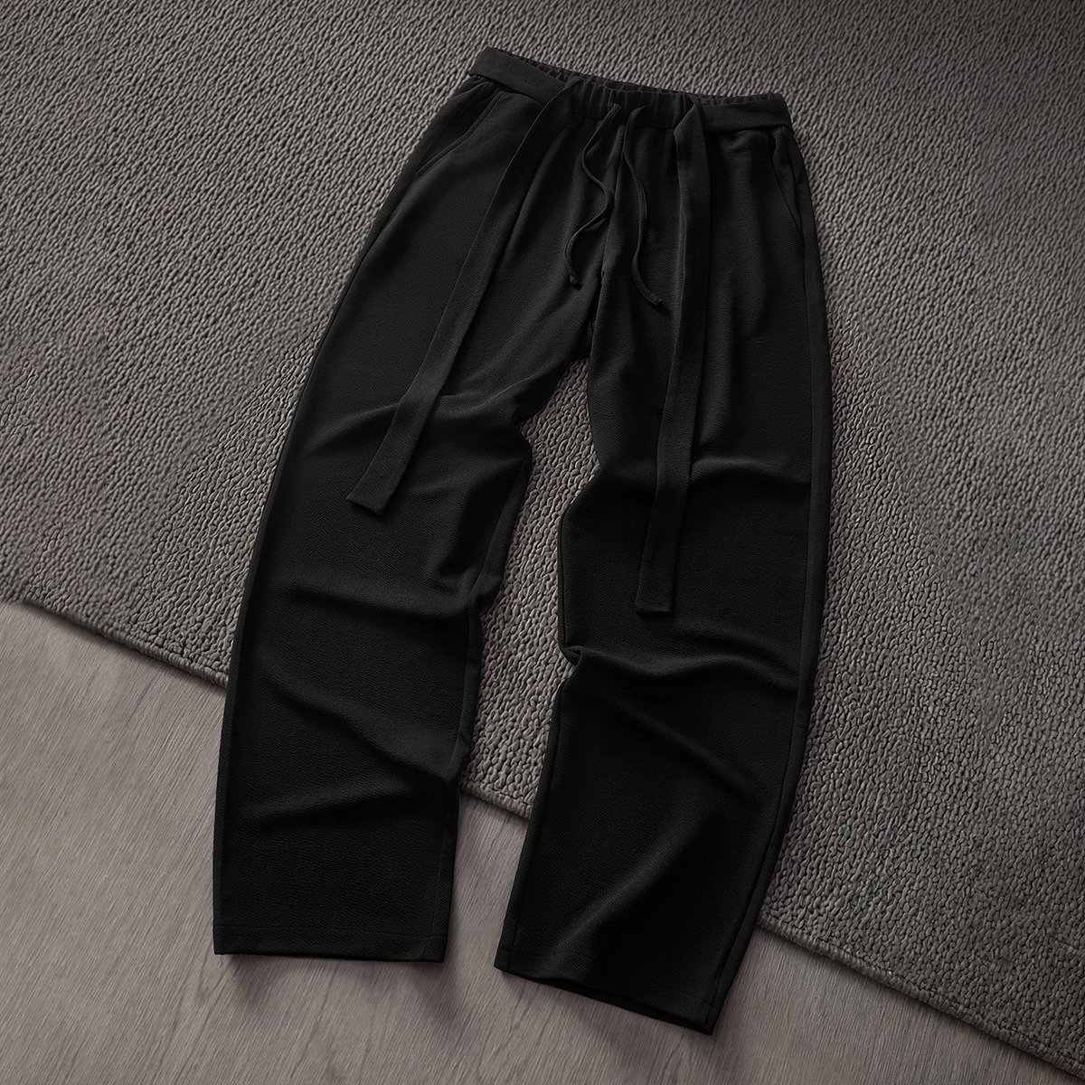 Men's Casual Versatile Solid Color Long Pants With Belt