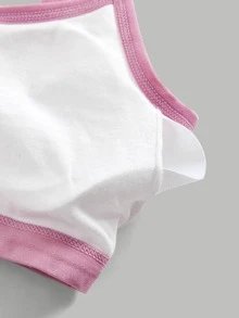 Girlism Tween女孩心形印花可愛甜美粉色加墊背心式內衣與胸罩，舒適柔軟，3件組，休閒百搭 - 彩色 - 查看 6