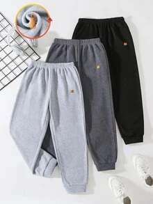 SHEIN 3 Random Pcs Kids Tween Boys Casual Sweatpants,Spring/Summer, AutumnOutfit, WinterOutfit, Back To School - Multicolor - View 4