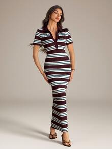 SHEIN Tall Striped Print Maxi Dress - Multicolor - View 4