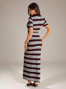 SHEIN Tall Striped Print Maxi Dress - Multicolor - View 3
