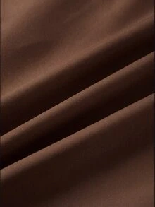 SHEIN Franclia 對比色休閒戶外襯衫，極簡休閒，戶外，通勤 - 棕色 - 查看 5