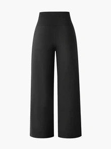 Girls Autumn/Winter All-Season Casual All-Match Versatile Daily Sports Wide Waistband Design Fitted Yoga Sports Knit Solid Color Sweatpants 2-Pack - Black and White - View 4