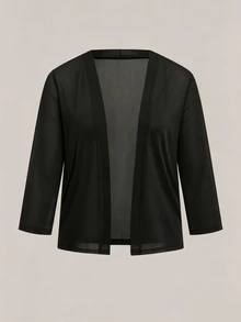 SHEIN Clasi 大码女式碎花连衣裙和纯色外套休闲两件套 - 紅色 - 查看 5