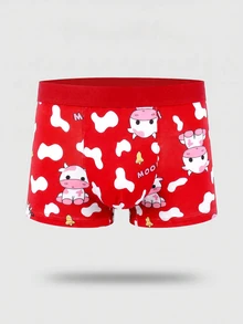 Notgurli Men's All-Over Print Casual Daily Boxer Briefs - Red - View 1