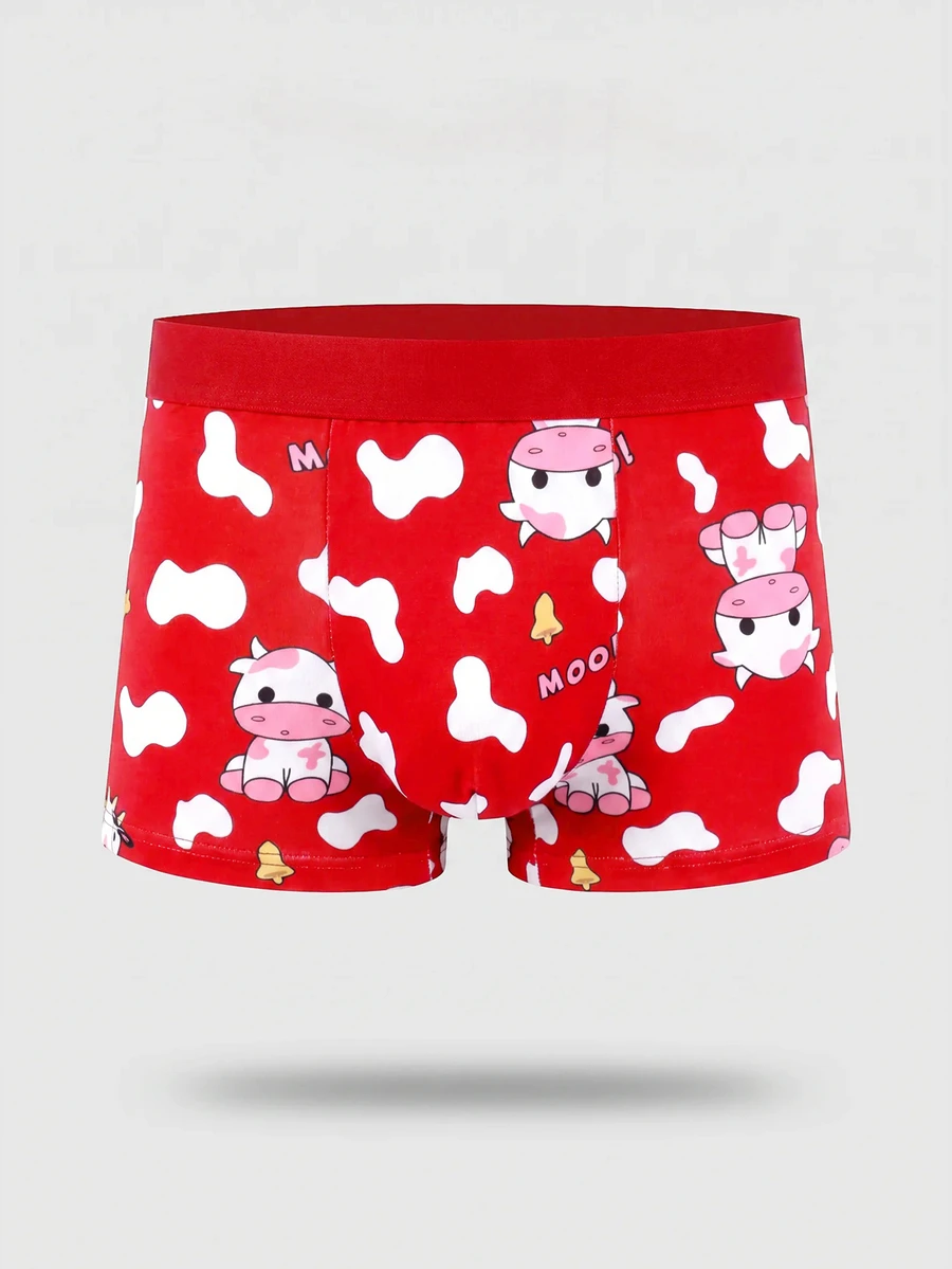 Notgurli Men's All-Over Print Casual Daily Boxer Briefs - Red - View 1