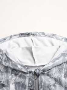SHEIN 青少年女孩街頭風印花拉鍊連帽外套與運動長褲休閒套裝 - 彩色 - 查看 5