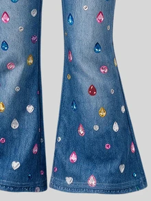 1 Set Young Girls Sweet Cool Style Cherry Short Sleeve Top And Flared Pants, Suitable For Shopping, Photo Taking And Spring/Autumn - Multicolor - View 3