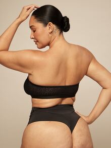 SHEIN BAE CURVE Plus Size Women Romantic Lace Front Button Closure Strapless Bra - Black - View 2