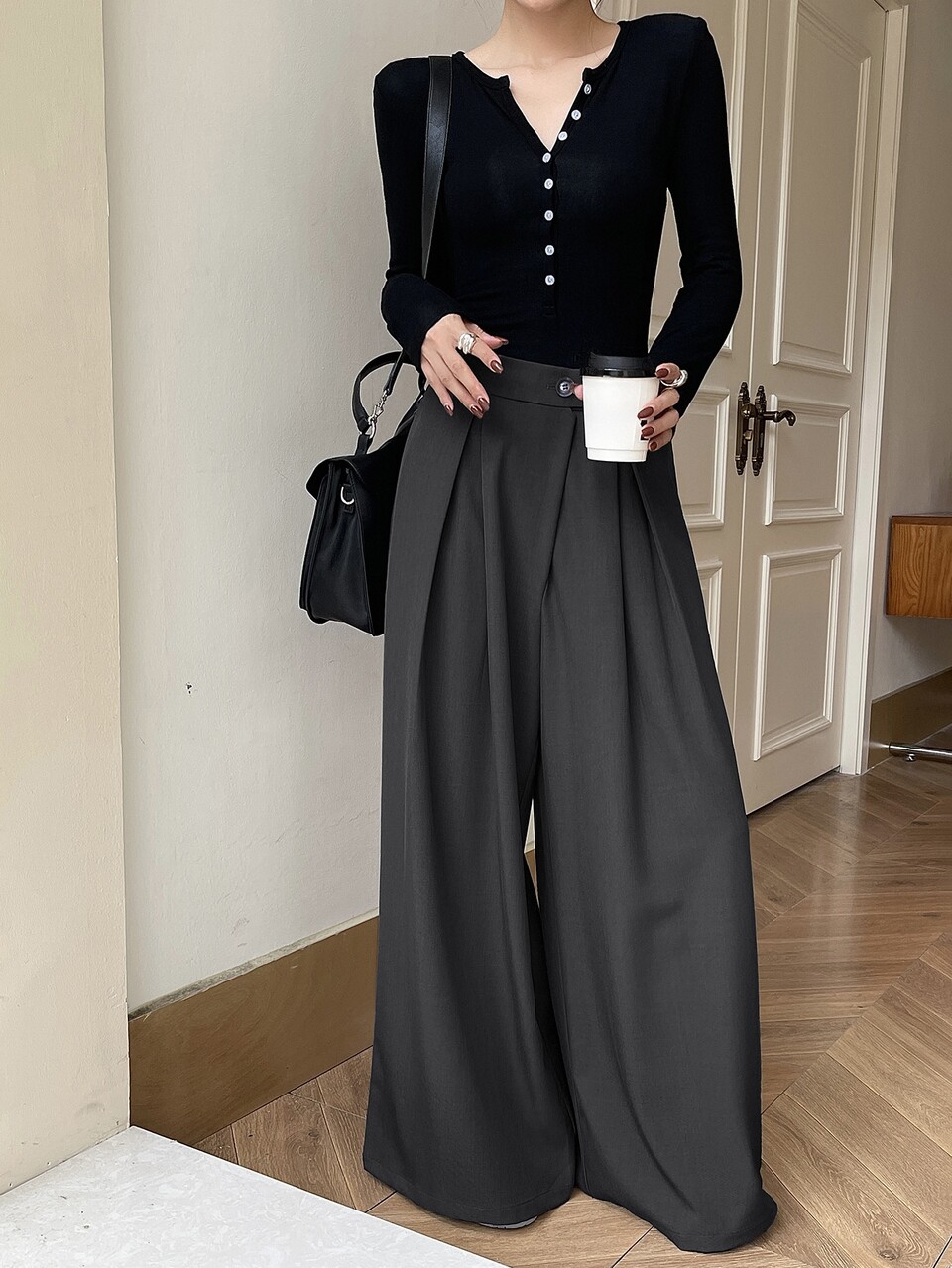 Women's Fashion Versatile Commuter Wide Leg Long Pants