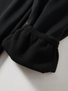 SHEIN 青少年男孩休閒舒適百搭連帽衫與長褲套裝 - 黑色 - 查看 5
