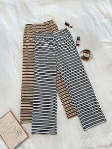 Napfluff 2pcs/Pack Women's Loungewear Pants, Simple Comfortable Pajama Pants Suitable For Outdoor Wear - Multicolor - View 6