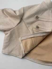 Coolane Fashionable Vintage Apricot Suede Cropped Jacket For Women - Apricot - View 7