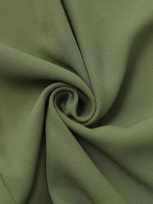 Offisola Blus Wanita Elegan, Normal, Cantik, dan Mewah Klasik dengan Kerah V dan Lipatan, Atasan Warna Polos Longgar untuk Musim Semi dan Gugur, Hadiah Hari Guru untuk Lansia - Hijau Tentara - View 5
