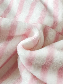 SHEIN 3件組女嬰秋冬甜美可愛草莓、粉色與白色條紋及波點圖案毛絨長褲，適合日常穿著、外出及室內/戶外場合 - 彩色 - 查看 5