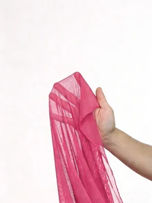 Sexy Mesh Split Maxi Nightgown For Women, Valentine's Day - Hot Pink - View 7