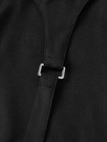 Manfinity BRENVOR Men's Deconstructed Design Pleated Wide Leg Long Pants - Black - View 6