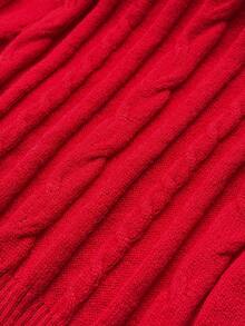 Maweii Plus Size Women's Sweater High Collar Sleeveless Vest, Slim And Sexy, Autumn And Winter, Red - Red - View 8