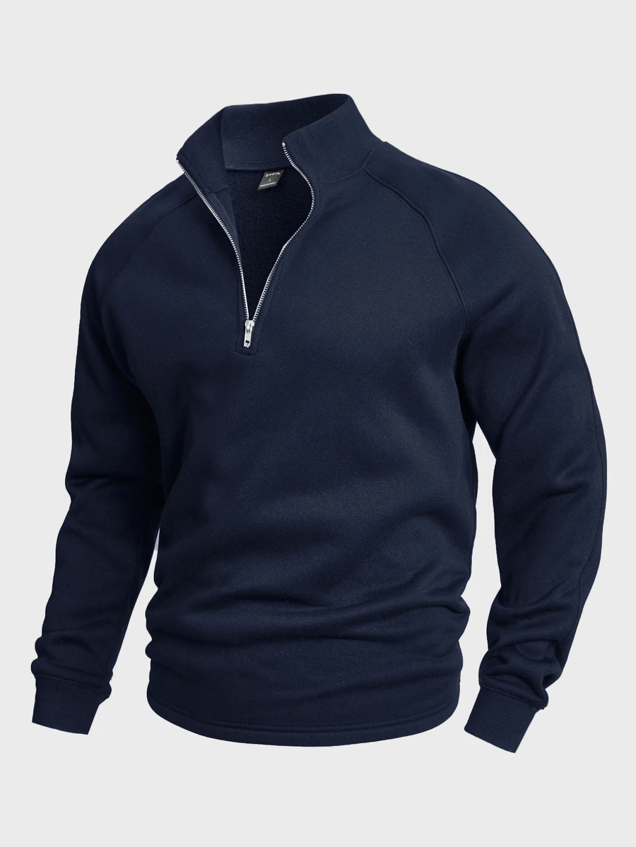 Calvornis Sudadera con cuello alto y media cremallera, de manga larga tipo raglan para hombre - azul real - Ver 1
