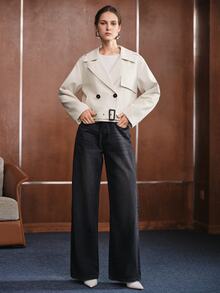 Anewsta Women's Solid Color Casual Versatile Daily Travel Trench Coat Jacket - Beige - View 6