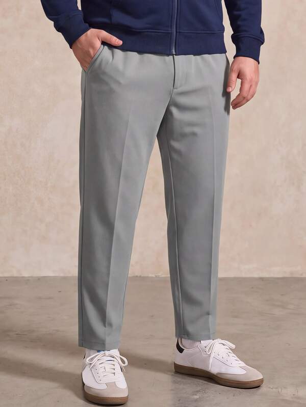 EASEVO Men's Plus Size Casual Versatile Solid Color Dress Pants
