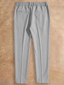 COMVAIL Men's Plus Size Casual Versatile Solid Color Dress Pants - Grey - View 5