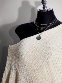 SHEIN ICON 大碼針織上衣 - 米色 - 查看 5