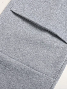 SHEIN Teen Girl Drawstring Waist Wide Leg Sweatpants - Grey - View 6