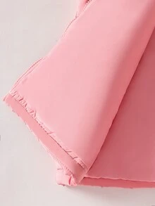 SHEIN 青少年女孩加厚外套，粉色，休閒版型，秋冬保暖，時尚百搭，冬季，抓絨內裡，連帽，秋季，拉鍊，舒適，純色，極簡風 - 藕粉色 - 查看 4