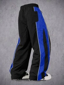 Manfinity Denimwave Men's Drawstring Waist Colorblock Casual Versatile Daily Travel Long Pants - Blue - View 2