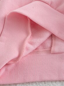 SHEIN 2件組女孩秋冬服飾 L號，包含一件中磅針織連帽拉鍊外套與寬鬆寬腿長褲 - 淺粉色 - 查看 10