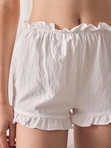 Ocili 2件套波西米亚风荷叶边下摆100%纯棉梭织女士家居服长裤 - 彩色 - 查看 5