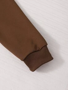 青少年女孩三件套：露肩長袖上衣搭配細肩帶背心，加上一條休閒運動長褲，休閒時尚簡約 - 棕色 - 查看 4