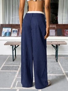 SHEIN EZwear 女士西裝褲 - 藏蓝色 - 查看 2